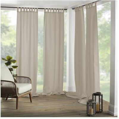 Elrene Home Fashions 026865643039 Tenda per Finestra a Pannello Singolo con Passanti Resistenti, per Interni/Esterni, Taupe, 52"x95 Elrene Home Fashions 026865643039 Tenda per Finestra a Pannello Singolo con Passanti Resistenti, per Interni/Esterni, Taupe, 52"x95