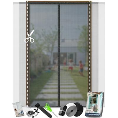 ARCOL Zanzariera Magnetica per Porta Zanzariera Porta Finestra Larghezza Regolabile con Fettucce a Strappo Tenda Zanzariera Porta Super Resistente Tenda Zanzariera Magnetica (200x200 cm, Nero) ARCOL Zanzariera Magnetica per Porta Zanzariera Porta Finestra Larghezza Regolabile con Fettucce a Strappo Tenda Zanzariera Porta Super Resistente Tenda Zanzariera Magnetica (200x200 cm, Nero)