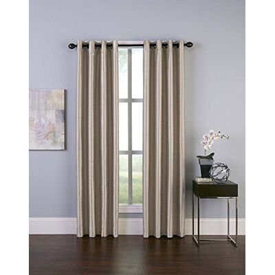 Curtainworks Malta Faux Silk Grommet Curtain Panel, Sand, 50 by 120 Inches Curtainworks Malta Faux Silk Grommet Curtain Panel, Sand, 50 by 120 Inches
