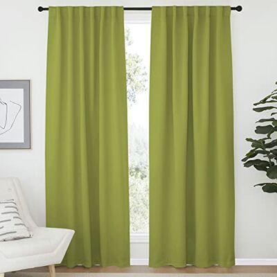 NICETOWN Tende oscuranti a pannelli verdi – (colore verde erba) larghezza 132 x lunghezza 213 cm, doppi pannelli, tende oscuranti per la decorazione delle finestre NICETOWN Tende oscuranti a pannelli verdi – (colore verde erba) larghezza 132 x lunghezza 213 cm, doppi pannelli, tende oscuranti per la decorazione delle finestre