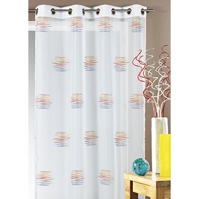 HomeMaison Tenda in jacquard con stampa fantasia poliestere trasparente e setaccio per finestra pronta da applicare con occhielli 140 x 240 cm arancione HomeMaison Tenda in jacquard con stampa fantasia poliestere trasparente e setaccio per finestra pronta da applicare con occhielli 140 x 240 cm arancione