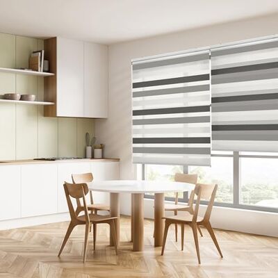 BLINDECOR - Lira - Marrone Grigio Bianco - 100x180 - Roller Blind BLINDECOR - Lira - Marrone Grigio Bianco - 100x180 - Roller Blind