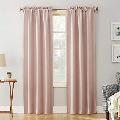 Sun Rod Pocket Blackout Window Panel, Blush Pink, 101,6 x 213,4 cm Sun Rod Pocket Blackout Window Panel, Blush Pink, 101,6 x 213,4 cm