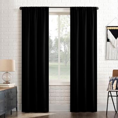 Sun Bergen Theatre Grade Extreme Tenda a pannello 100% oscurante, con tasca per bastone, 101,6 x 213,4 cm, colore: nero Sun Bergen Theatre Grade Extreme Tenda a pannello 100% oscurante, con tasca per bastone, 101,6 x 213,4 cm, colore: nero