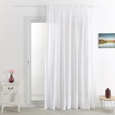 HomeMaison.com Tenda in voile classica tinta unita in poliestere-lino con fondo piombo (bianco) 420 x 240 cm HomeMaison.com Tenda in voile classica tinta unita in poliestere-lino con fondo piombo (bianco) 420 x 240 cm