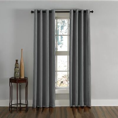 Curtainworks Lenox Tenda a pannello con occhielli, 127 x 213 cm, colore: Grigio Curtainworks Lenox Tenda a pannello con occhielli, 127 x 213 cm, colore: Grigio