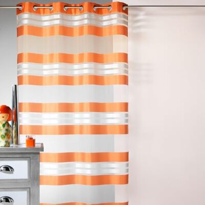 HomeMaison Tenda a righe orizzontali e fili argento 100% poliestere 8 occhielli rotondi Ø 4 cm Tende per finestra soggiorno camera da letto 145 x 240 cm Arancione HomeMaison Tenda a righe orizzontali e fili argento 100% poliestere 8 occhielli rotondi Ø 4 cm Tende per finestra soggiorno camera da letto 145 x 240 cm Arancione
