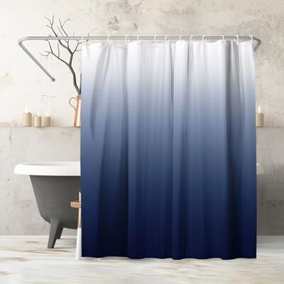 Americanflat Tenda Doccia 180x200 cm Blu Sfumato Tenda per Doccia con Anelli in Metallo e 12 Ganci Shower Curtain per Bagno Resistente all'Acqua in 100% Poliestere Americanflat Tenda Doccia 180x200 cm Blu Sfumato Tenda per Doccia con Anelli in Metallo e 12 Ganci Shower Curtain per Bagno Resistente all'Acqua in 100% Poliestere