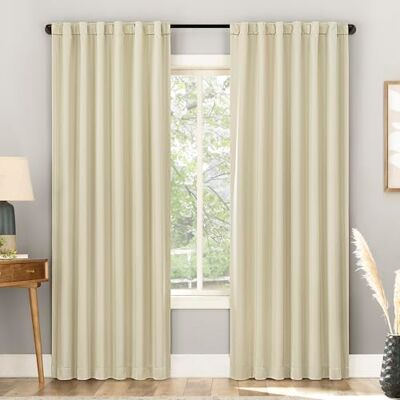 Sun Belize Confezione da 2 tende a pannello con chiusura magnetica plissettata, 100% oscuranti, 132 x 213 cm, colore: panna Sun Belize Confezione da 2 tende a pannello con chiusura magnetica plissettata, 100% oscuranti, 132 x 213 cm, colore: panna