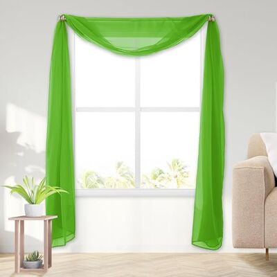 Elegant Comfort Mantovana in voile trasparente, leggera, lunga 540 cm, 1 pannello, tenda trasparente per soggiorno, decorazione per eventi, camera da letto, (1 pezzo), 140 x 540 cm, colore: lime Elegant Comfort Mantovana in voile trasparente, leggera, lunga 540 cm, 1 pannello, tenda trasparente per soggiorno, decorazione per eventi, camera da letto, (1 pezzo), 140 x 540 cm, colore: lime
