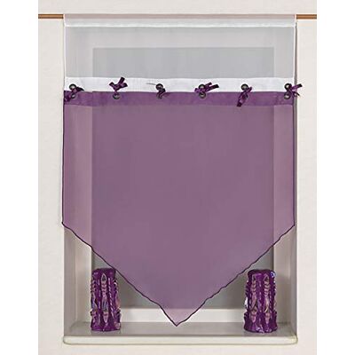 Startex 2192 Voile, 90 x 90 cm, Bianco/overgine Startex 2192 Voile, 90 x 90 cm, Bianco/overgine