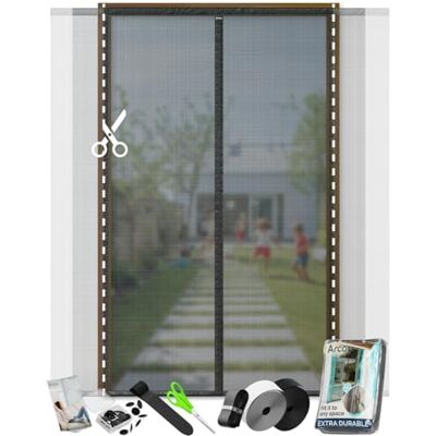 ARCOL Zanzariera Magnetica per Porta Zanzariera Porta Finestra Larghezza Regolabile con Fettucce a Strappo Tenda Zanzariera Porta Super Resistente Tenda Zanzariera Magnetica (200x230 cm, Nero) ARCOL Zanzariera Magnetica per Porta Zanzariera Porta Finestra Larghezza Regolabile con Fettucce a Strappo Tenda Zanzariera Porta Super Resistente Tenda Zanzariera Magnetica (200x230 cm, Nero)