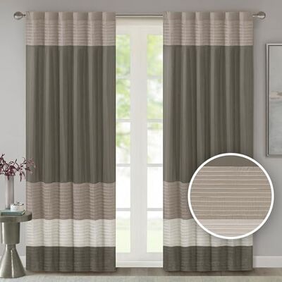 Madison Park , Amherst Polyoni Tenda con nervature, 127 x 213 cm, Colore: gradazioni di Marrone (Natural) Madison Park , Amherst Polyoni Tenda con nervature, 127 x 213 cm, Colore: gradazioni di Marrone (Natural)