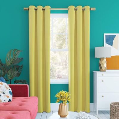 Sun Halton Bright Vibes Tenda oscurante 100%, 101,6 x 213,4 cm, colore: Giallo girasole Sun Halton Bright Vibes Tenda oscurante 100%, 101,6 x 213,4 cm, colore: Giallo girasole