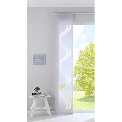 Gardinenbox , 1 tende a pannello, 245 x 45 cm (altezza x larghezza), motivo dévoré con onde, trasparente, grigio, con asta di fissaggio, Gardinenbox , 1 tende a pannello, 245 x 45 cm (altezza x larghezza), motivo dévoré con onde, trasparente, grigio, con asta di fissaggio,