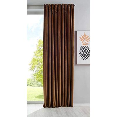 Gardinenbox Milano 20357 Tenda oscurante in velluto, con passanti e passante per tunnel, accorciabile, marrone, 1 pezzo, altezza x larghezza 280 x 135 cm, 20357 Gardinenbox Milano 20357 Tenda oscurante in velluto, con passanti e passante per tunnel, accorciabile, marrone, 1 pezzo, altezza x larghezza 280 x 135 cm, 20357