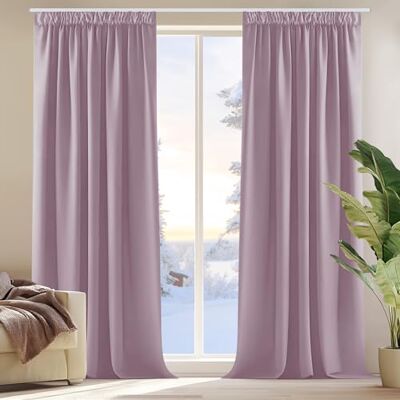 Deconovo Tende Oscuranti per Interni con Fettuccia, 2 Pannelli, 132x160 cm Termiche Isolanti, 3 Modi di Montaggio, Moderne ed Elegante, per Camera e Soggiorno, Certificato OEKO-TEX, Rosa Chiaro Deconovo Tende Oscuranti per Interni con Fettuccia, 2 Pannelli, 132x160 cm Termiche Isolanti, 3 Modi di Montaggio, Moderne ed Elegante, per Camera e Soggiorno, Certificato OEKO-TEX, Rosa Chiaro
