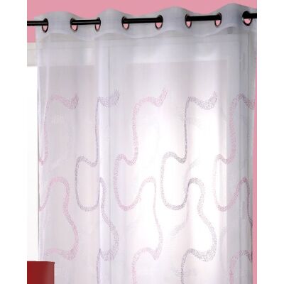 HomeMaison Tenda d'arredo in Voile di Poliestere con Fantasia, Tipo Tessitura, Ricamata a Zig Zag Framboise Rosso HomeMaison Tenda d'arredo in Voile di Poliestere con Fantasia, Tipo Tessitura, Ricamata a Zig Zag Framboise Rosso