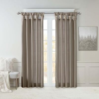 Madison Park Emilia Tenda in finta seta con rivestimento per la privacy, con linguetta di torsione, per soggiorno, camera da letto e dormitorio, 50 x 84 cm, in peltro Madison Park Emilia Tenda in finta seta con rivestimento per la privacy, con linguetta di torsione, per soggiorno, camera da letto e dormitorio, 50 x 84 cm, in peltro