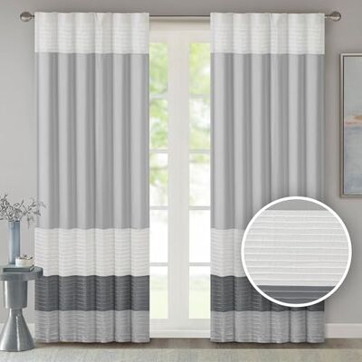 Madison Park JLA Home INC Amherst Polyoni Pintuck Finestra Tenda a Pannello Grigio 213,4 cm Madison Park JLA Home INC Amherst Polyoni Pintuck Finestra Tenda a Pannello Grigio 213,4 cm