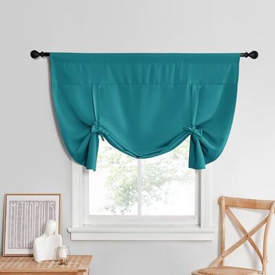 NICETOWN Tende corte regolabili per finestra, per camera da letto, risparmio energetico per bagno, larghezza 52 x lunghezza 114,3 cm, 1 pannello, pavone verde acqua NICETOWN Tende corte regolabili per finestra, per camera da letto, risparmio energetico per bagno, larghezza 52 x lunghezza 114,3 cm, 1 pannello, pavone verde acqua