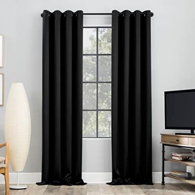 Sun Nordic Confezione da 2 tende a pannello con occhielli, riduzione del rumore, 100% oscuranti, 132 x 137 cm, colore: nero Sun Nordic Confezione da 2 tende a pannello con occhielli, riduzione del rumore, 100% oscuranti, 132 x 137 cm, colore: nero
