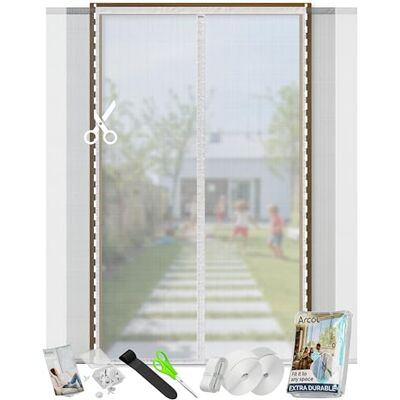 ARCOL Zanzariera Magnetica per Porta Zanzariera Porta Finestra Larghezza Regolabile con Fettucce a Strappo Tenda Zanzariera Porta Super Resistente Tenda Zanzariera Magnetica (200x240 cm, Bianco) ARCOL Zanzariera Magnetica per Porta Zanzariera Porta Finestra Larghezza Regolabile con Fettucce a Strappo Tenda Zanzariera Porta Super Resistente Tenda Zanzariera Magnetica (200x240 cm, Bianco)