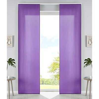 Gardinenbox Set di 2 tende a pannello in microfibra, 245 x 60 cm (altezza x larghezza), viola, tessuto oscurante, con guide di scorrimento e aste di contrappeso, 85600N2 Gardinenbox Set di 2 tende a pannello in microfibra, 245 x 60 cm (altezza x larghezza), viola, tessuto oscurante, con guide di scorrimento e aste di contrappeso, 85600N2