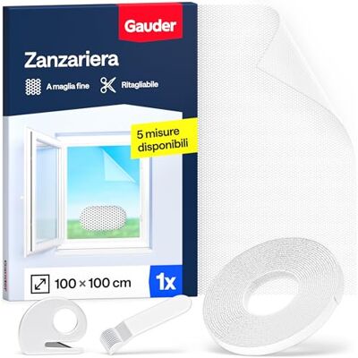 GAUDER Zanzariera finestra, zanzariere per finestre (100x100cm) Rete anti-insetti con chiusura a strappo, schermo autoadesivo senza fori contro le zanzare, bianca GAUDER Zanzariera finestra, zanzariere per finestre (100x100cm) Rete anti-insetti con chiusura a strappo, schermo autoadesivo senza fori contro le zanzare, bianca