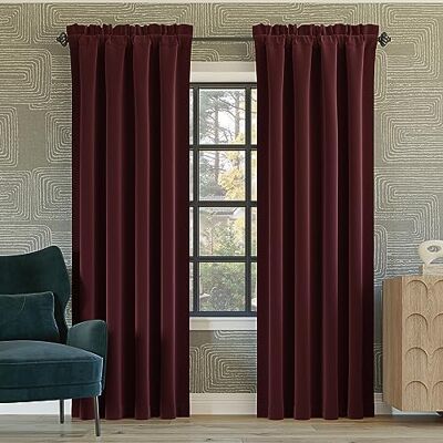 Sun Oslo Theater Grade Extreme Total Tenda oscurante per asta, 132,1 x 241,3 cm, colore: Rosso vino Sun Oslo Theater Grade Extreme Total Tenda oscurante per asta, 132,1 x 241,3 cm, colore: Rosso vino
