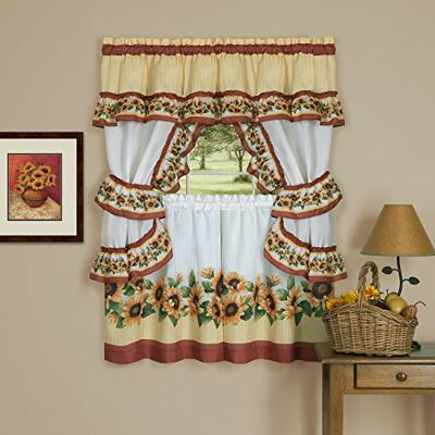 ACHIM Home Furnishings Black Eyed Susan Finestra Tenda Cottage Set, 144,8 x 91,4 cm, spezie, 144,8 x 91,4 cm ACHIM Home Furnishings Black Eyed Susan Finestra Tenda Cottage Set, 144,8 x 91,4 cm, spezie, 144,8 x 91,4 cm