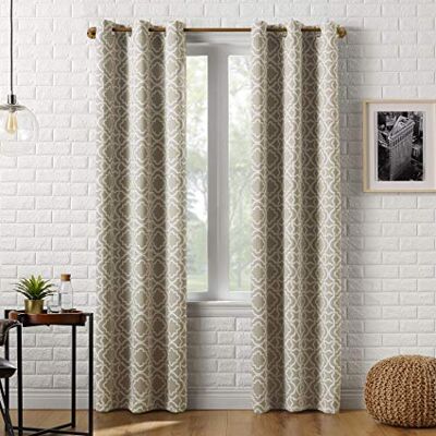 Sun Barnett Trellis Blackout Grommet Curtain Panel, 40" x 84", Taupe Sun Barnett Trellis Blackout Grommet Curtain Panel, 40" x 84", Taupe