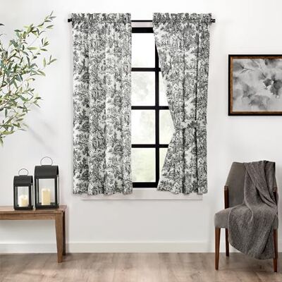 Ellis Curtain Victoria Park Toile Coppia di Pannelli su Misura con fermatende, 162 x 137 cm, Colore: Nero Ellis Curtain Victoria Park Toile Coppia di Pannelli su Misura con fermatende, 162 x 137 cm, Colore: Nero