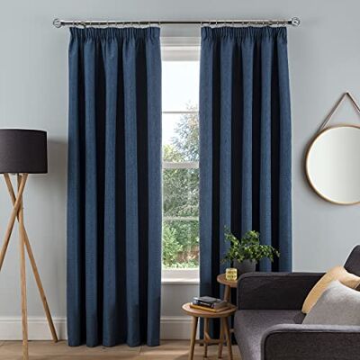 Sleepdown Tende oscuranti foderate con tessuto a costine, plissettate, isolate termicamente, per camera da letto e soggiorno, blu navy, 2 pannelli, 5 x 167,6 x 228,6 cm Sleepdown Tende oscuranti foderate con tessuto a costine, plissettate, isolate termicamente, per camera da letto e soggiorno, blu navy, 2 pannelli, 5 x 167,6 x 228,6 cm