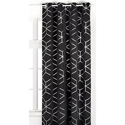 Home Fashion 051/956 – 6505 245 X 0140 Tenda Decorativa Oscurante Tessuto Stampato, Tessuto, Nero, 245 x 140 cm Home Fashion 051/956 – 6505 245 X 0140 Tenda Decorativa Oscurante Tessuto Stampato, Tessuto, Nero, 245 x 140 cm