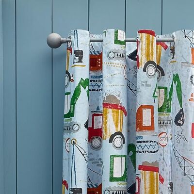 Catherine Lansfield Kids Digger Dreams Tende completamente reversibili con occhielli, 168 x 183 cm, 2 pannelli, colore: Blu Catherine Lansfield Kids Digger Dreams Tende completamente reversibili con occhielli, 168 x 183 cm, 2 pannelli, colore: Blu