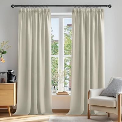 Deconovo Tende Oscuranti per Interni con Fettuccia, 2 Pannelli, 140x260 cm Termiche Isolanti, 3 Modi di Montaggio, Moderne ed Elegante, per Camera e Soggiorno, Certificato OEKO-TEX, Beige Chiaro Deconovo Tende Oscuranti per Interni con Fettuccia, 2 Pannelli, 140x260 cm Termiche Isolanti, 3 Modi di Montaggio, Moderne ed Elegante, per Camera e Soggiorno, Certificato OEKO-TEX, Beige Chiaro