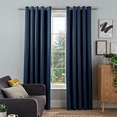 Sleepdown Tende oscuranti in tessuto con occhielli tonali, isolate termicamente, per camera da letto e soggiorno, 229 x 137 cm, colore blu navy, 2 pannelli Sleepdown Tende oscuranti in tessuto con occhielli tonali, isolate termicamente, per camera da letto e soggiorno, 229 x 137 cm, colore blu navy, 2 pannelli