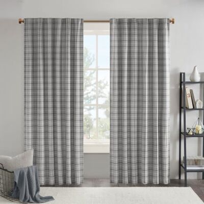 Madison Park Anaheim Tenda per finestra a quadri, fodera in pile termoisolante, decorazione per soggiorno, per camera da letto, confezione da 1 pannello singolo, tasca per bastone, 127 x 213 cm, Madison Park Anaheim Tenda per finestra a quadri, fodera in pile termoisolante, decorazione per soggiorno, per camera da letto, confezione da 1 pannello singolo, tasca per bastone, 127 x 213 cm,