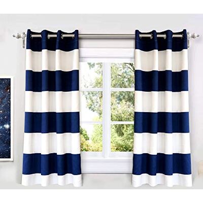 DriftAway Navy Stripe Room Darkening Boys Curtains for Bedroom 54 Inch Long Striped Grommet Drapes Living Room Kitchen Thermal Insulated Unlined 2 Panels DriftAway Navy Stripe Room Darkening Boys Curtains for Bedroom 54 Inch Long Striped Grommet Drapes Living Room Kitchen Thermal Insulated Unlined 2 Panels