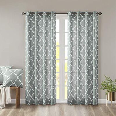 Madison Park Saratoga Tenda Singola per Finestra con Filtro, Stampa Traforata, 1 Pannello con Occhielli nella Parte Superiore, per Soggiorno, Camera da Letto e dormitorio, 127 x 213 cm, Colore: Madison Park Saratoga Tenda Singola per Finestra con Filtro, Stampa Traforata, 1 Pannello con Occhielli nella Parte Superiore, per Soggiorno, Camera da Letto e dormitorio, 127 x 213 cm, Colore:
