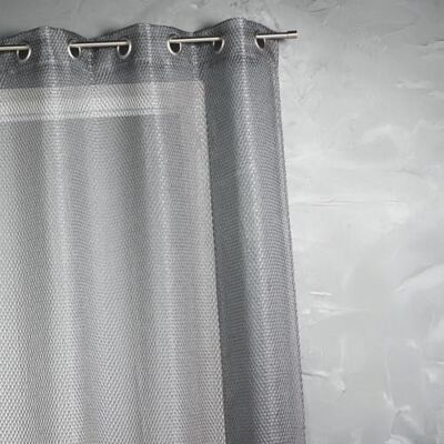 HomeMaison Tenda in Organza Fantasia Effetto reticella, Grigio, 140 x 260 cm HomeMaison Tenda in Organza Fantasia Effetto reticella, Grigio, 140 x 260 cm