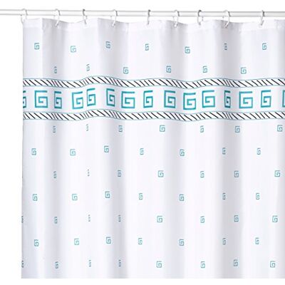 MSV Tenda da Doccia, Tendina Bagno in Poliestere, 180 x 200 cm, Spirale Blu, plastica MSV Tenda da Doccia, Tendina Bagno in Poliestere, 180 x 200 cm, Spirale Blu, plastica