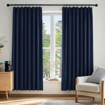 Deconovo Tende Oscuranti per Interni con Fettuccia, 2 Pannelli, 168x183 cm Termiche Isolanti, 3 Modi di Montaggio, Moderne ed Elegante, per Camera e Soggiorno, Certificato OEKO-TEX, Blu Navy Deconovo Tende Oscuranti per Interni con Fettuccia, 2 Pannelli, 168x183 cm Termiche Isolanti, 3 Modi di Montaggio, Moderne ed Elegante, per Camera e Soggiorno, Certificato OEKO-TEX, Blu Navy