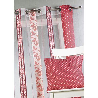 HomeMaison Tenda in Organza Jacquard a Righe Verticali, Poliestere, Lampone, 140 x 260 cm, 140_x_260_cm HomeMaison Tenda in Organza Jacquard a Righe Verticali, Poliestere, Lampone, 140 x 260 cm, 140_x_260_cm
