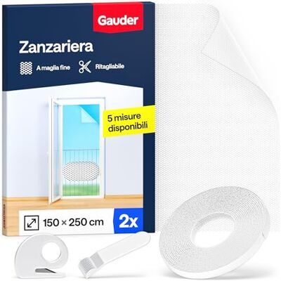 GAUDER Zanzariera finestra, zanzariere per finestre (2 pz, 150x250cm) Per finestra a pavimento e grande finestra, rete anti-insetti con chiusura a strappo, autoadesiva senza fori, bianca GAUDER Zanzariera finestra, zanzariere per finestre (2 pz, 150x250cm) Per finestra a pavimento e grande finestra, rete anti-insetti con chiusura a strappo, autoadesiva senza fori, bianca
