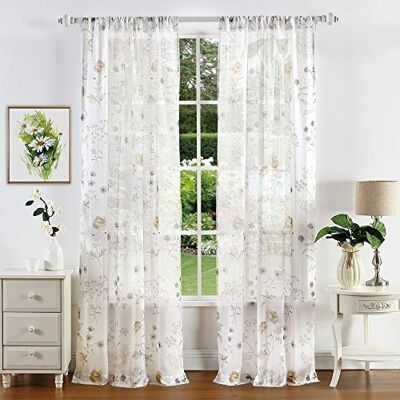 Martha Stewart Tenda per finestra con tasca per asta, poliestere, oro, 241,3 cm, coppia di pannelli Martha Stewart Tenda per finestra con tasca per asta, poliestere, oro, 241,3 cm, coppia di pannelli