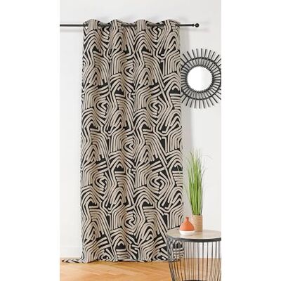 Linder Tenda in tessuto Upcyclé Tessuto e tinto in Francia Stile etnico Finitura occhielli colore canna di fucile Colore nero e lino Dimensioni 140 x 260 cm Collezione Nairobi Linder Tenda in tessuto Upcyclé Tessuto e tinto in Francia Stile etnico Finitura occhielli colore canna di fucile Colore nero e lino Dimensioni 140 x 260 cm Collezione Nairobi