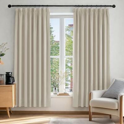 Deconovo Tende Oscuranti per Interni con Fettuccia, 2 Pannelli, 168x183 cm Termiche Isolanti, 3 Modi di Montaggio, Moderne ed Elegante, per Camera e Soggiorno, Certificato OEKO-TEX, Beige Chiaro Deconovo Tende Oscuranti per Interni con Fettuccia, 2 Pannelli, 168x183 cm Termiche Isolanti, 3 Modi di Montaggio, Moderne ed Elegante, per Camera e Soggiorno, Certificato OEKO-TEX, Beige Chiaro