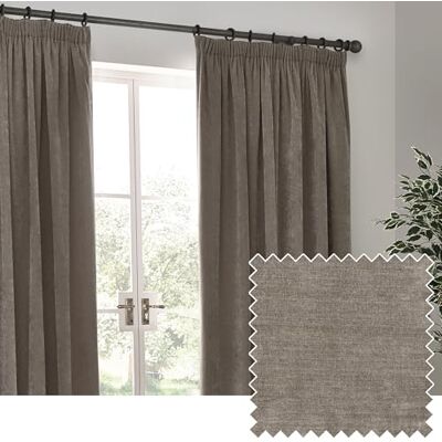 Tende in velluto di chenille pesante Jersey pronte con piega a matita - Tende Tende in velluto di chenille pesante Jersey pronte con piega a matita - Tende
